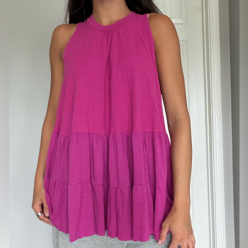 Free People Magenta oversized tank tagged size Small